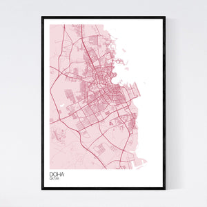 Doha City Map Print