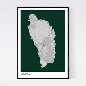 Dominica Island Map Print