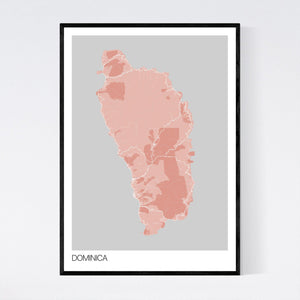 Dominica Island Map Print