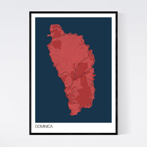 Dominica Island Map Print