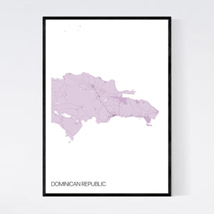 Dominican Republic Country Map Print