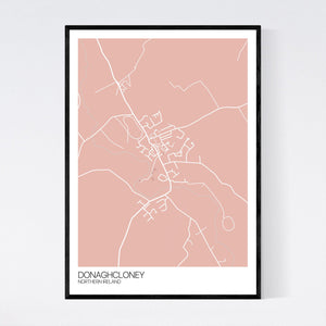 Donaghcloney Town Map Print