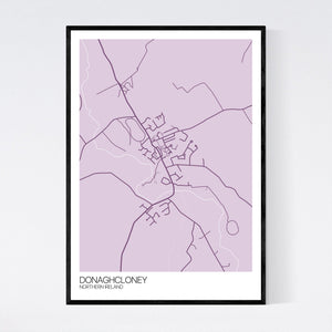 Donaghcloney Town Map Print