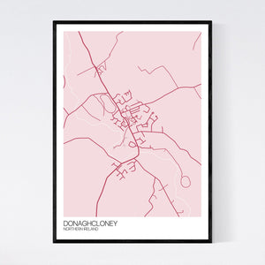 Donaghcloney Town Map Print