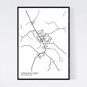 Donaghcloney Town Map Print