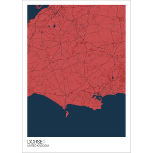 Map of Dorset, United Kingdom