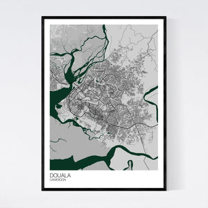 Douala City Map Print
