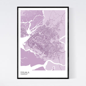 Douala City Map Print