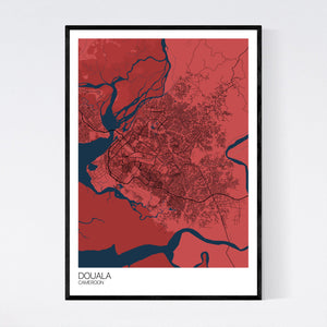 Douala City Map Print