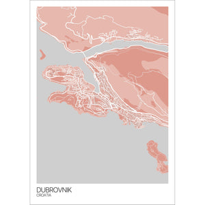 Map of Dubrovnik, Croatia