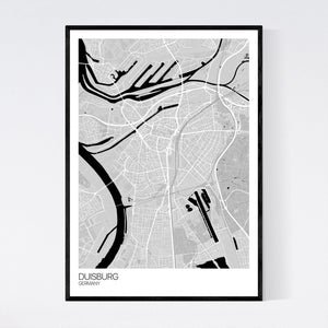 Duisburg City Map Print