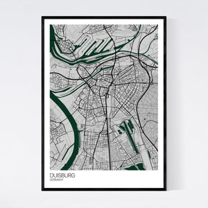 Duisburg City Map Print