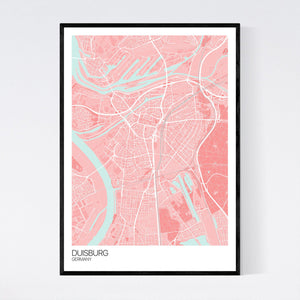 Duisburg City Map Print
