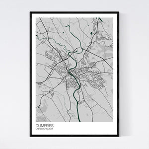 Dumfries City Map Print