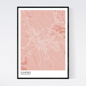 Dumfries City Map Print