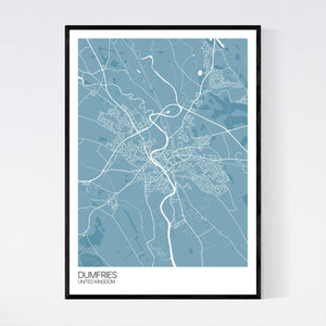 Dumfries City Map Print