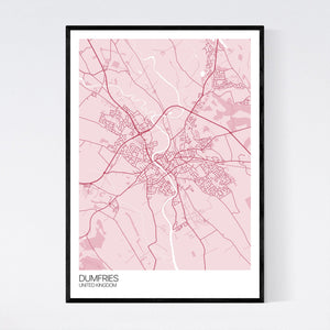 Dumfries City Map Print