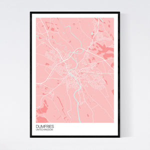 Dumfries City Map Print