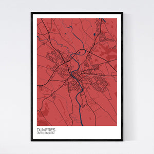 Dumfries City Map Print