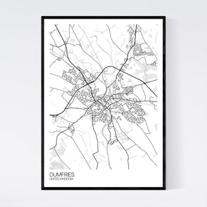 Dumfries City Map Print