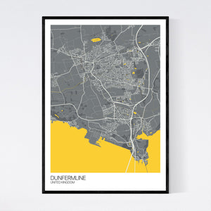 Dunfermline City Map Print