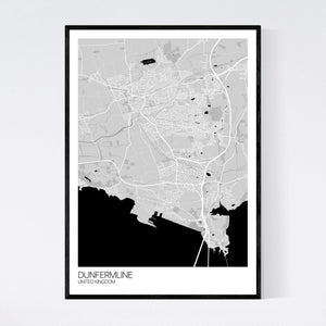 Dunfermline City Map Print