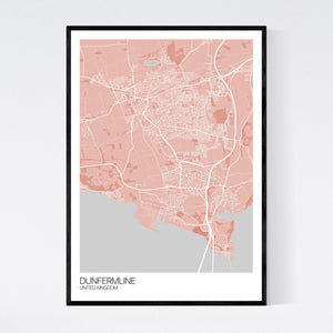 Dunfermline City Map Print