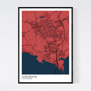 Dunfermline City Map Print