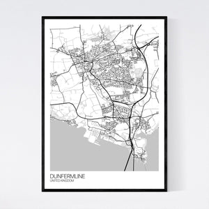 Dunfermline City Map Print