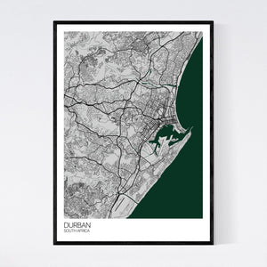 Durban City Map Print