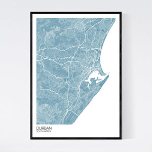 Durban City Map Print