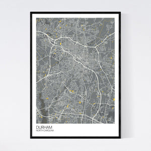 Durham City Map Print
