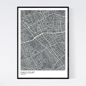 Earls Court Neighbourhood Map Print