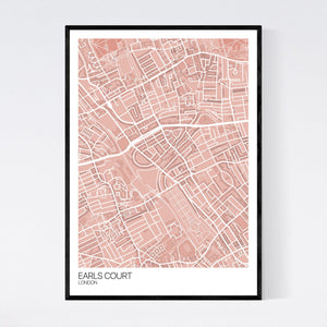 Earls Court Neighbourhood Map Print