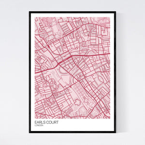 Earls Court Neighbourhood Map Print