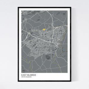 East Kilbride City Map Print