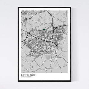 East Kilbride City Map Print