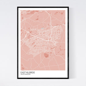 East Kilbride City Map Print