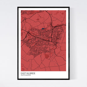 East Kilbride City Map Print