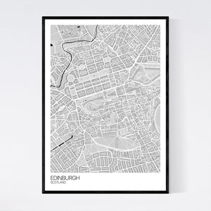 Edinburgh City Centre City Map Print