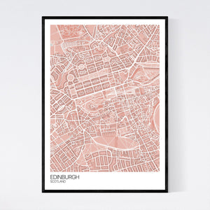 Edinburgh City Centre City Map Print