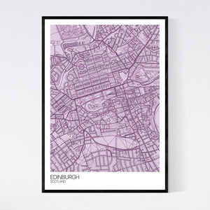 Edinburgh City Centre City Map Print