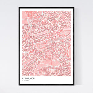 Edinburgh City Centre City Map Print