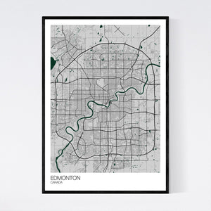 Edmonton City Map Print