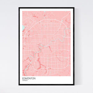 Edmonton City Map Print