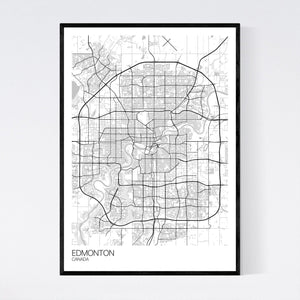 Edmonton City Map Print