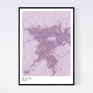 El Alto City Map Print