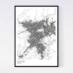 El Alto City Map Print