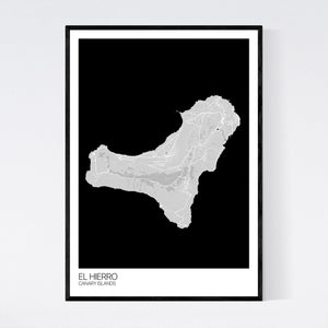 El Hierro Island Map Print