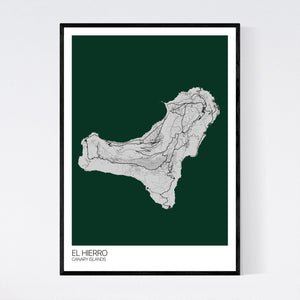 El Hierro Island Map Print